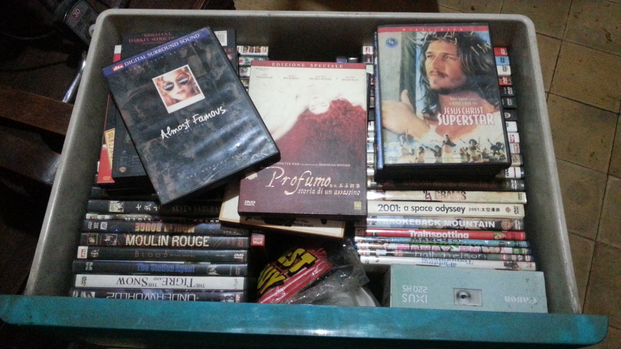 my pirated dvd collection in drawers. now all gone